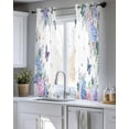 thumbnail image 5 of Spring Flowers Sheer Curtains 54 Inch Length 2 Panels Set for Living Room/Bedroom, Watercolor Floral Butterflies Botanical Kitchen Curtains Grommet Semi-Sheer Curtains Window Treatments 42"x54"x2, 5 of 7