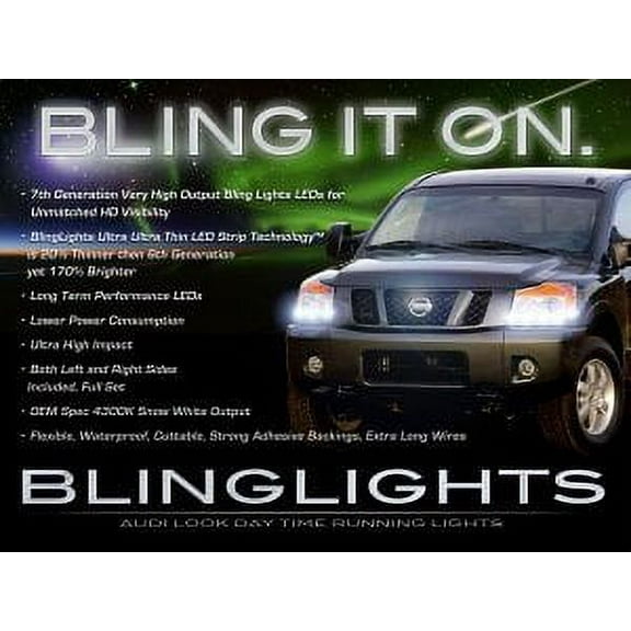 For Nissan Armada LED DRL Head Light Strips Day Time Running Lamps