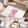 thumbnail image 6 of 2x3 Washable Entryway Rug, Farm Pink Pig Non-Slip Area Rug for Front Door Kitchen Bathroom, Cute Animals Wearing Garlands Simple Art Indoor Floor Mat for Home Decor, 6 of 9
