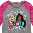 thumbnail image 3 of Barbie - Holidays & Christmas - Peace Love & Joy - Toddler & Youth Girls Raglan Graphic T-Shirt, 3 of 5