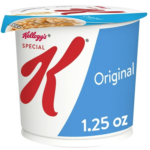 Kellogg's Special K Breakfast Cereal Cup, 11 Vitamins and Minerals, Made with Folic Acid, B Vitamins and Iron, Original, 1.25oz Cup (1 Cup)