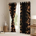 thumbnail image 3 of Manfei Leopard Cheetah Print Black Out Curtains, Black Gold Glitter Curtains Pack of 2 (42x63 Each), Modern Fashion Bedroom Curtains, Curtains and Drapes Bedroom Decor, 3 of 6