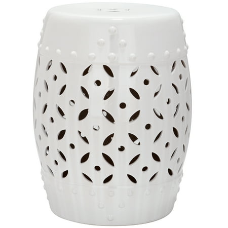 Safavieh Lattice Coin Indoor/Outdoor Garden Patio Stool, White
