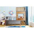 thumbnail image 4 of imerelez Metal Twin size Loft Bed with Roof, Window, Guardrail, Ladder Silver, 4 of 9
