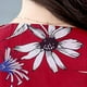 thumbnail image 2 of Gibobby Vestido de Verano para Mujer vestido de manga delgada con cuello en v estampado de floral mujer largo casual corto una línea de vestido de mujer(Rojo,XL), 2 of 5
