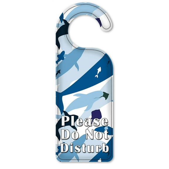 Do Not Disturb Door Knob Hanger Sign - Seamless Sharks