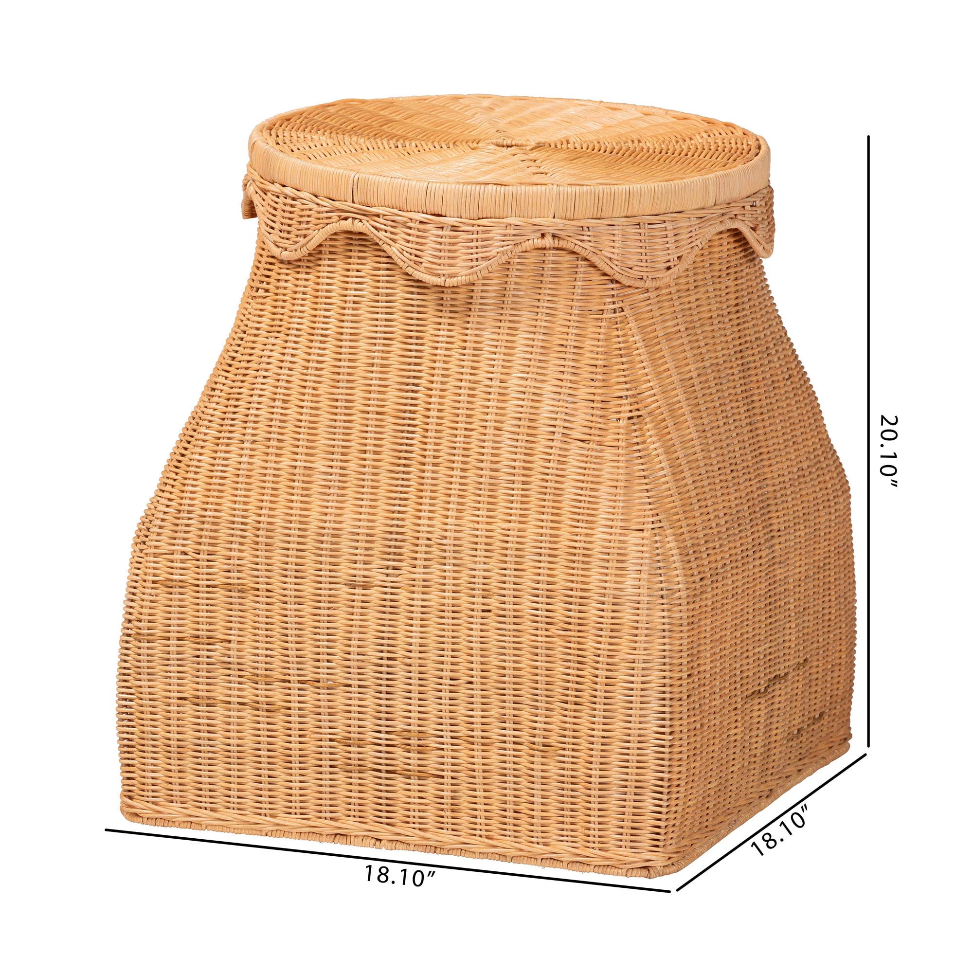 bali & pari Ada Boho Laundry Hamper, Light Honey