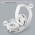 thumbnail image 4 of On Ear Headphones with Microphone Wired Headphones Headsets Volume Control for Cell Phone, Tablet, PC, Laptop, MP3/4,White, 4 of 9