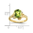 thumbnail image 2 of Primal Gold 14 Karat Yellow Gold 9x7mm Oval Peridot and AA Diamond Ring, 2 of 3