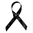 thumbnail image 1 of Black Ribbon Pins Melanoma Skin Cancer Awareness Pins Black Enamel Ribbon Brooch Badges Funeral Memorial Pin, 1 of 8