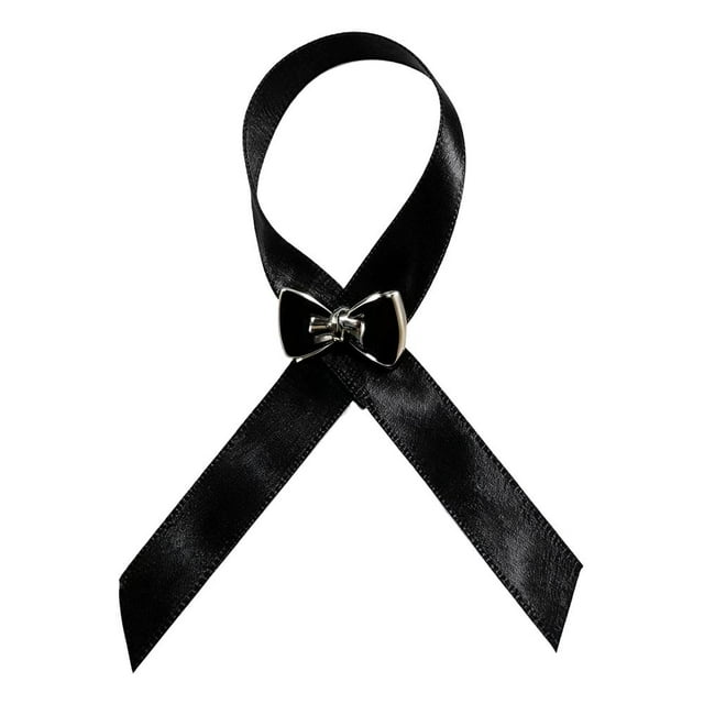 Black Ribbon Pins Melanoma Skin Cancer Awareness Pins Black Enamel Ribbon Brooch Badges Funeral Memorial Pin