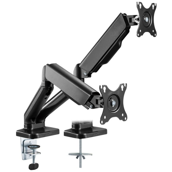 Dual Monitor Stand Monitor Arms, Adjustable Gas Spring Dual Arm Monitor Mount for 17-32 inch Screens and Each Arm Holds Up to 20lbs