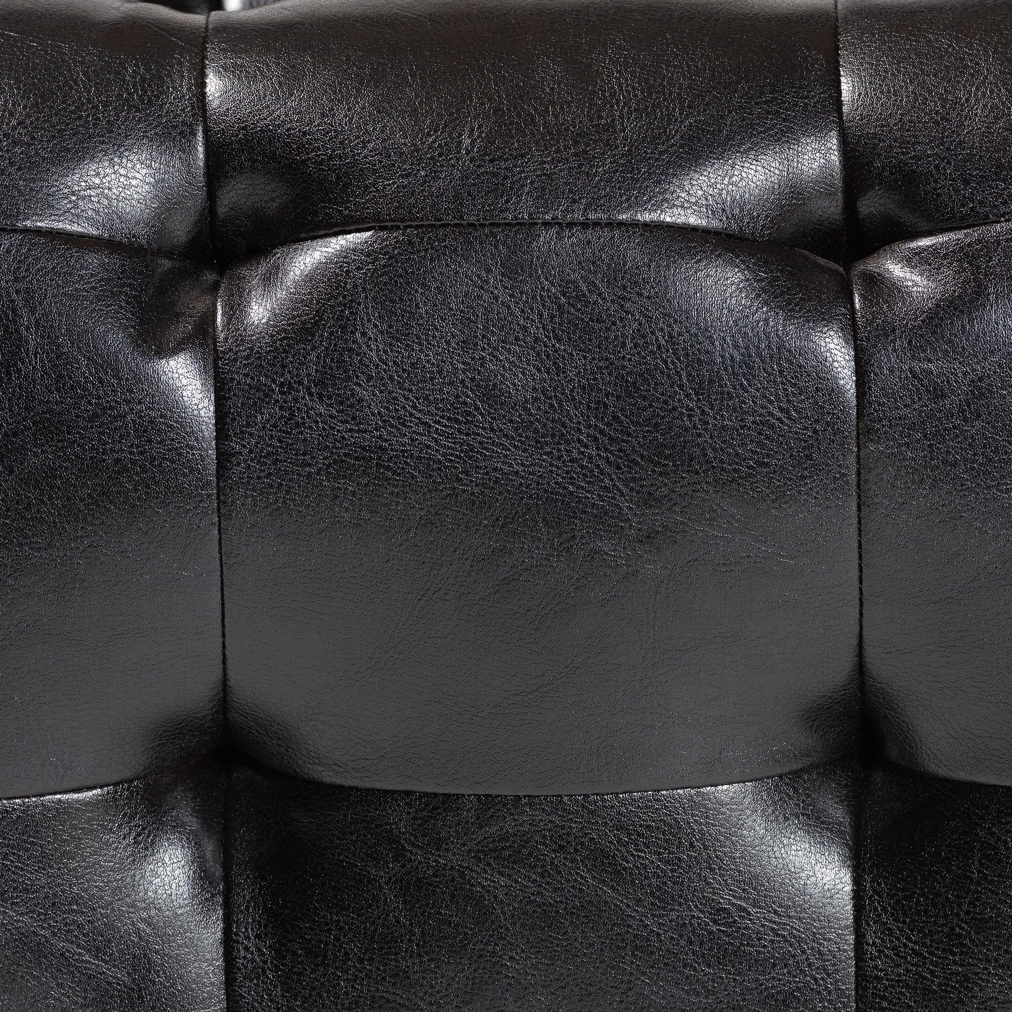Baxton Studio Pemberly Dark Brown Bonded Leather Square Ottoman