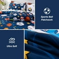 thumbnail image 6 of NTBED 6Pcs Bed in A Bag Twin Sports Modern Comforter Set,Navy Rugby Ball Printed Bedding Collections,for Boys Kids Teen, 6 of 6