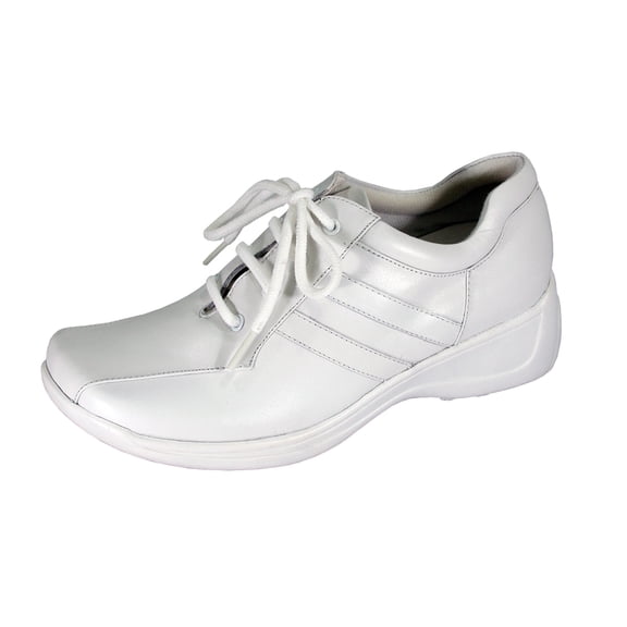 24 HOUR COMFORT Camila Wide Width Comfort Shoes For Work and Casual Attire WHITE 10.5