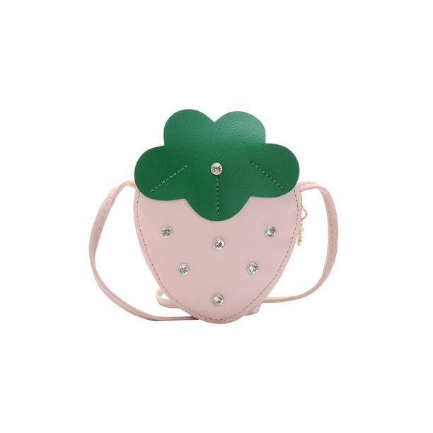 Bolso Hombro Lindo Fresa Remache PU Cuero Bandolera Monedero