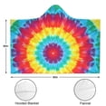 thumbnail image 3 of Wearable Blanket,Rainbow Tie Dye Circular Pattern Hooded Wearable Sherpa Blanket for Adults & Teens,Winter Poncho Shawl Wrap Cape Thick Warm,60"x80", 3 of 5
