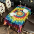 thumbnail image 2 of Rainbow Tie Dye Star Mandala Pattern Rectangle Tablecloth 60"x102",Waterproof Polyester Rectangle Table Cloth, Wipeable Spillproof Polyester Tablecloth for Dining, Camping, Indoor and Outdoor, 2 of 6