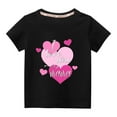 thumbnail image 1 of Pisexur Mode Mignon pour Tout-Petits Garçons Filles Couleur Unie Col Rond Saint-Valentin Imprimé Cœur Manches Courtes, 1 of 4