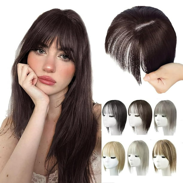 Fiudx Peluca Natural para Mujer. La Última Peluca de 2025. Peluca Corta con Flequillo. Peluca con Patillas.