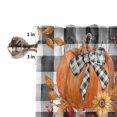 thumbnail image 5 of Valances for Windows Fall Pumpkin Flowers Leaves Black Plaid Rod Pocket Cafe Window Treatments Valance Curtains for Kitchen Bathroom Laundry Basement Windows 60"x18", 5 of 6