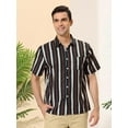 thumbnail image 2 of Camisa hawaiana manga corta botones beige negro T S, 2 of 6