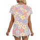 thumbnail image 5 of Camiseta de Manga Corta de Verano para Mujeres Moda Cuello en V Casual Color Sólido Poliéster Uso Diario, 5 of 7