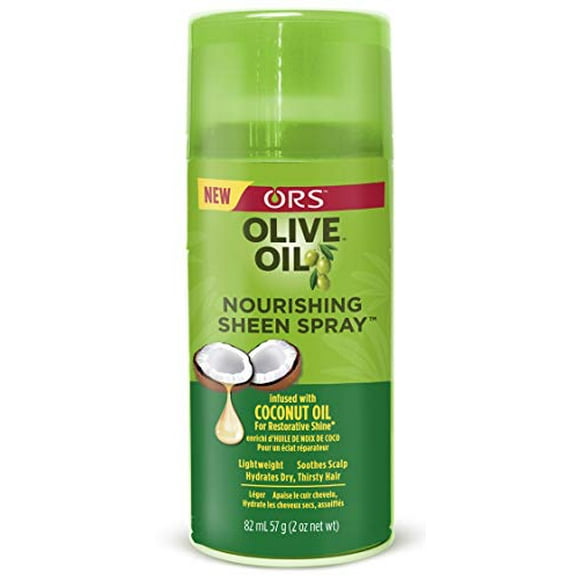 ORS Huile d'Olive Nourrissante en Spray de Brillance Infusé à la Noix de Coco pour une Brillance Réparatrice