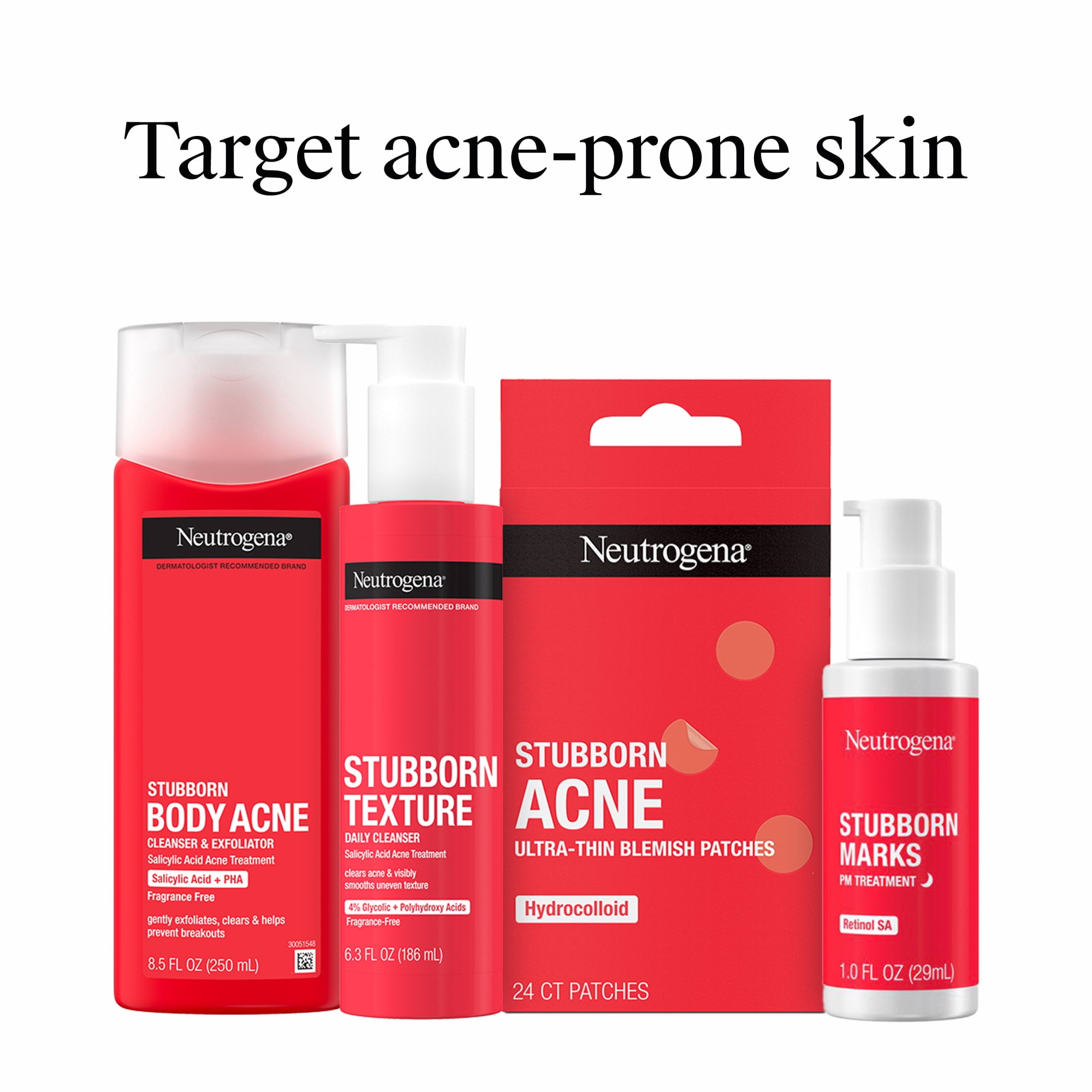 Neutrogena Acne Body Wash, Stubborn Acne Cleanser & Exfoliator, 8.5 oz