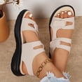 thumbnail image 6 of Womens Beige Platform Wedge Sandals Comfortable Cushioned Walking Shoes with Adjustable Straps Open Toe Casual Summer,Size 8.5, 6 of 9