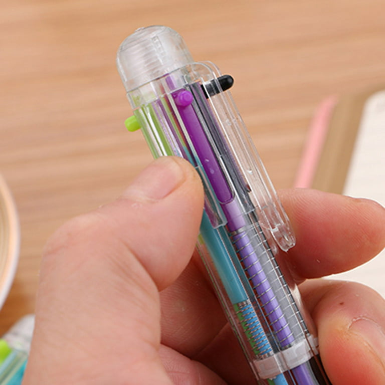 15 Pack 0.5mm 6-in-1 Multicolor Ballpoint Pen 6 Colors Retractable  Ballpoint Pen