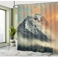 thumbnail image 5 of Ambesonne Nature Shower Curtain, Snowy Peak Mountain, 69"Wx84"L, Grey Orange, 5 of 5