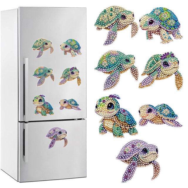 Imanes para nevera Hugtrwg Arte diamantes 6 Piezas Marina Corazón Coche Mariposa Libélula