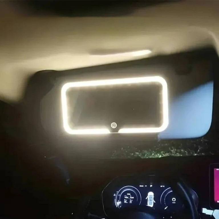 TyTqxy Car Sun Visor Vanity Mirror, Car Vanity Mirror with Lights, Rechargeable Car Mirror Dimmable Touch Control Travel Makeup Mirror for Car Truck Suv