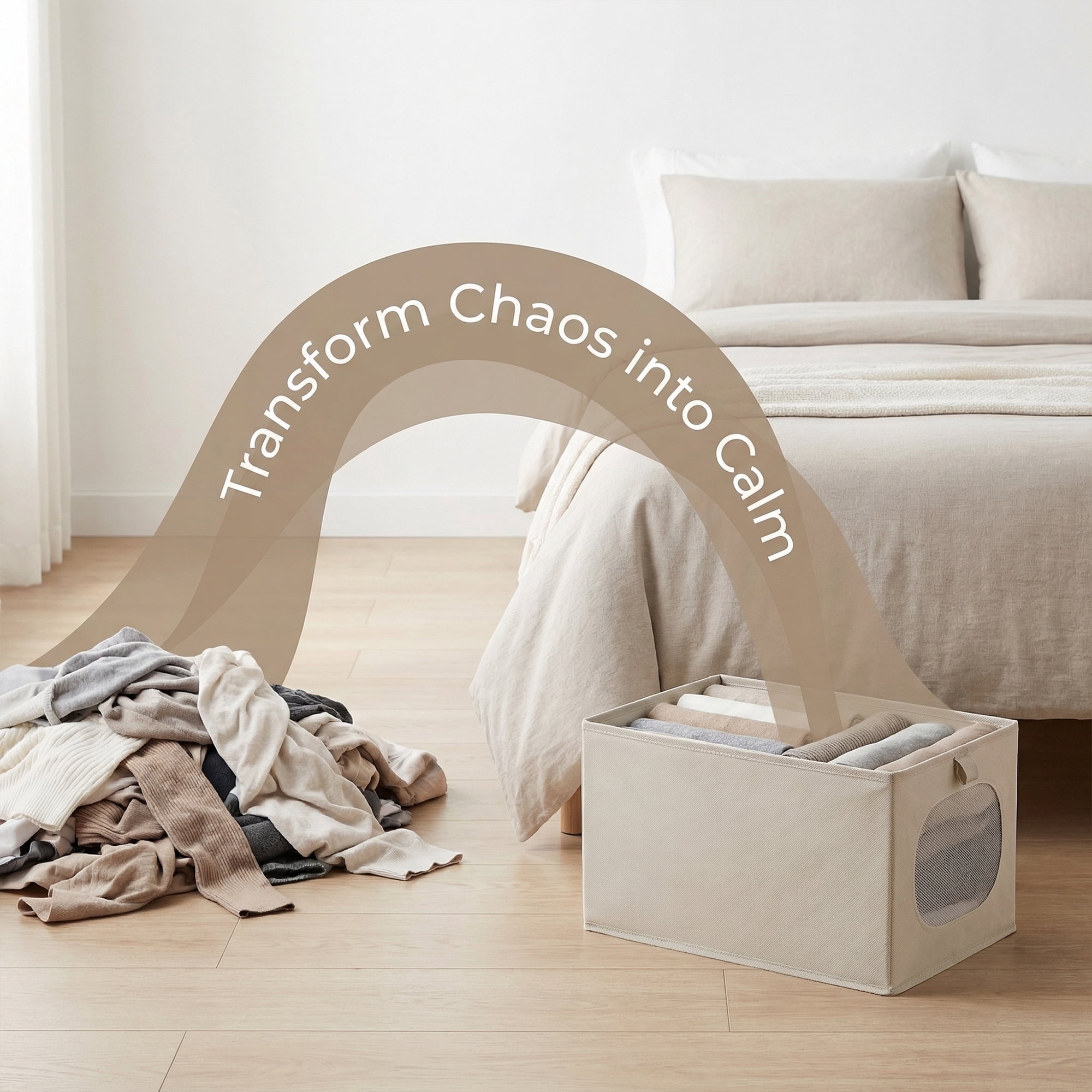 Unique Bargains Fabric Storage Bin With Bottom Light Grey 15.7*9.8*7.9in