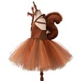 thumbnail image 4 of Vestido de tutú de ardilla para niños con cola, disfraz de ardilla de dibujos animados para niños, vestidos de tutú para fiesta de disfraces de Halloween para niñas, 4 of 5
