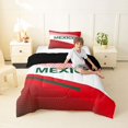 thumbnail image 4 of Manfei Mexico Print Twin Comforter Sets,Country Flag Culture Bedding Set,Red Green,Black Reversible,2-Piece,1 Comforter and 1 Pillowcase, 4 of 7