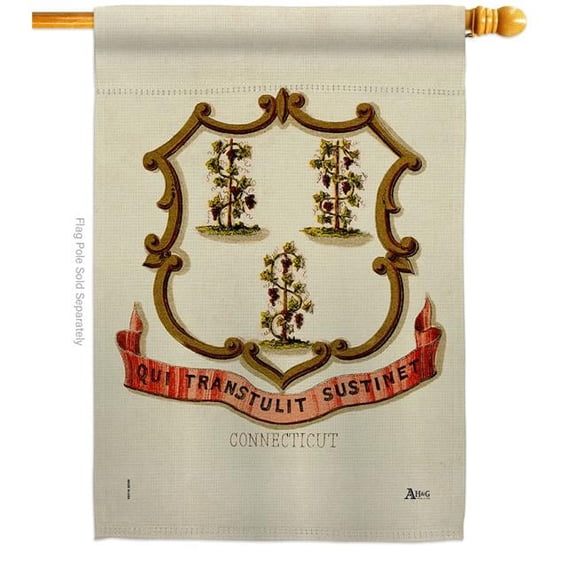 Americana Home & Garden H141213-BO 28 x 40 in. Coat of Arms Connecticut House Flag with Americana States Double-Sided Decorative Vertical Banner Garden Yard Gift