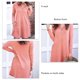 thumbnail image 5 of Vestido holgado, color puro, estilo otoñal, con bolsillos, color rosa, talla M, cuello en V, manga larga, botones, 5 of 6