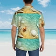 thumbnail image 4 of Honeii Starfish And Seashell On The Beach Print Men’s Hawaiian Shirt,Classic Button-Down Short Sleeve Shirt, for Beach, Vacation, and Outdoor Activities,3X-Large, 4 of 7