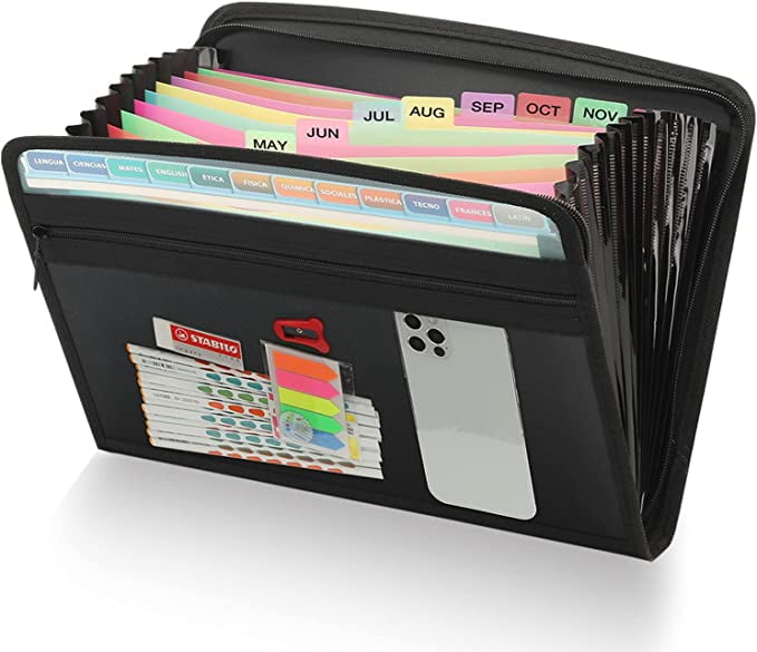 13 Pocket Expanding File Folder Organizer, Accordion File Organizer