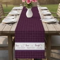 thumbnail image 4 of Purple Plaid Table Runner 90 Inches, Live Love Laugh Text Star Love Heart Bed Runner Dresser Scarves Tabletop for Indoor Outdoor Parties/Ceremony/Banquet, 13" x 90", 4 of 9