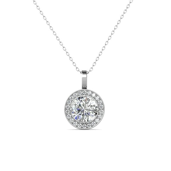 Moissanite by Cate & Chloe Jordan 925 Sterling Silver Pendant Necklace 0.84TCW for Women, Gift for Her