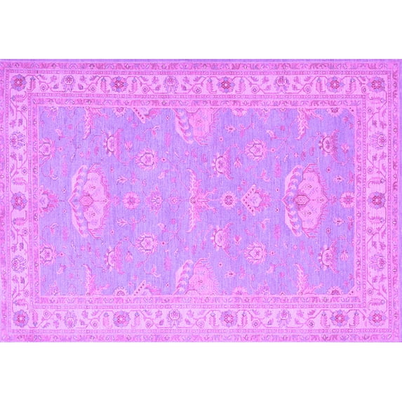 Ahgly Company Indoor Rectangle Oriental Purple Traditional Area Rugs, 8' x 12'