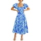 thumbnail image 1 of Vestido PRETTYGARDEN Talle XL Azul Floral con Mangas Abullonadas y Largo Midi, 1 of 8