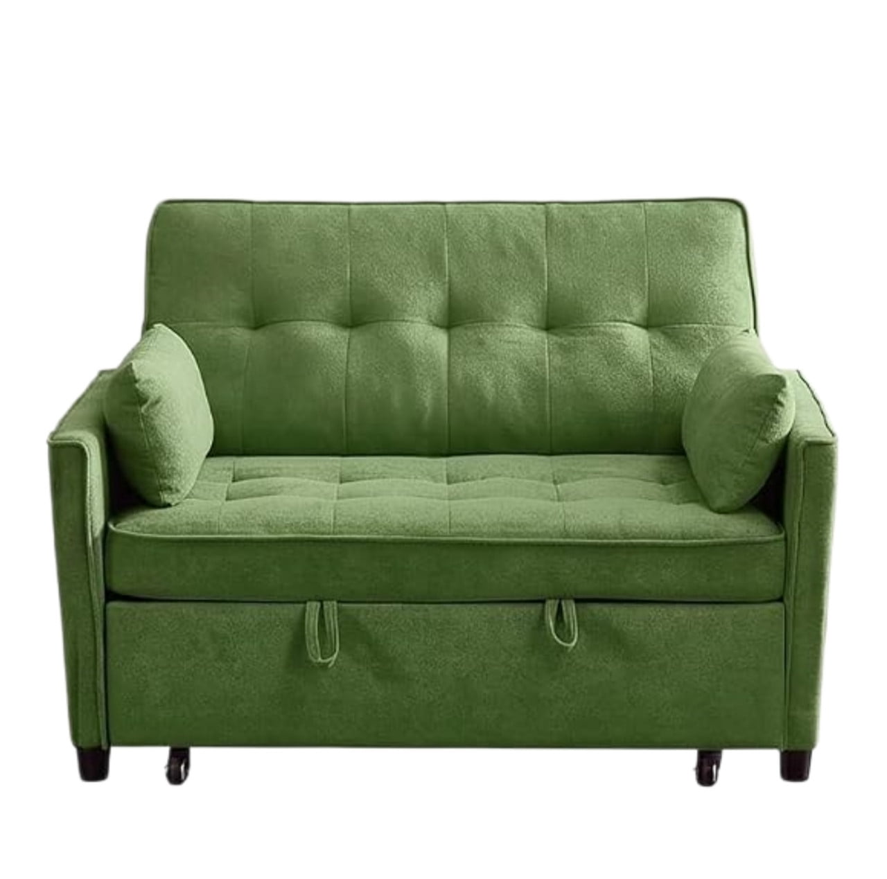 3-in-1 Convertible Sofa Bed with USB Charging Ports, Pull-Out Sleeper Sofa with Adjustable Backrest and Side Pocket, Compact Loveseat Couch for Living Room, Apartment, Dorm