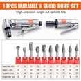 thumbnail image 4 of SKYSHALO Air Die Grinder Kit, Right Angle Grinder w/ Die Grinder Combo & 10PCS Single Cut Carbide Burr Set, Lightweight, 4 of 9