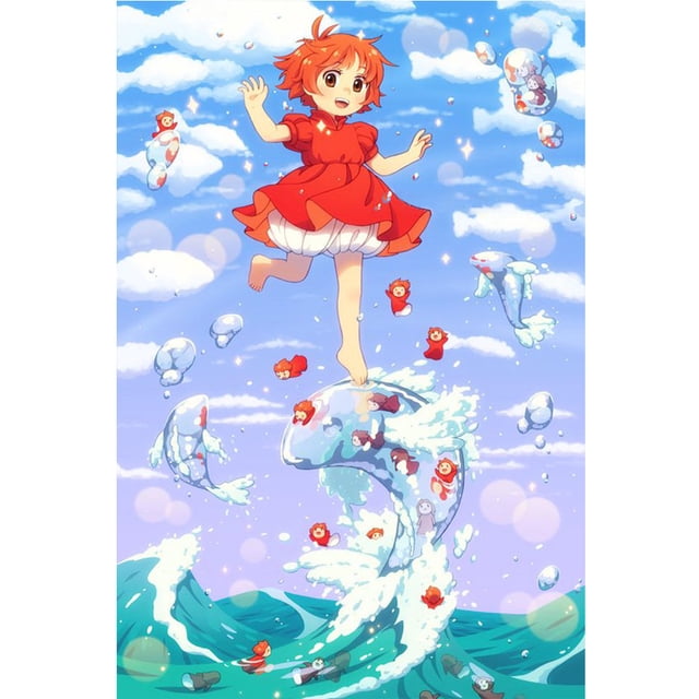 Hilo de bordar Full Eco-cotton 18CT Impreso Ponyo Kit de punto de cruz (AFF-063) FLhrweasw Nuevo