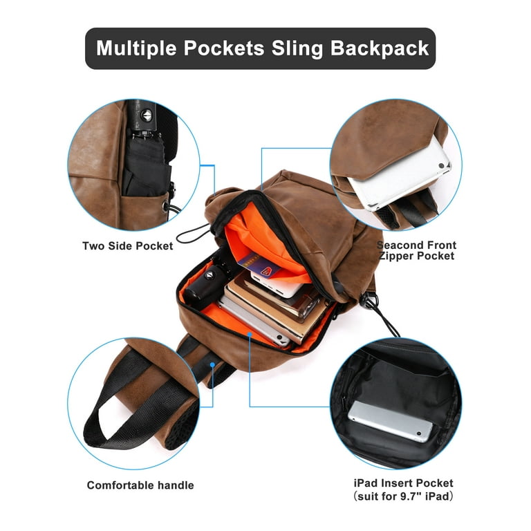 US Mens Chest Sling Bag Shoulder Cross Body Pack Handbag Sports Travel  Backpack