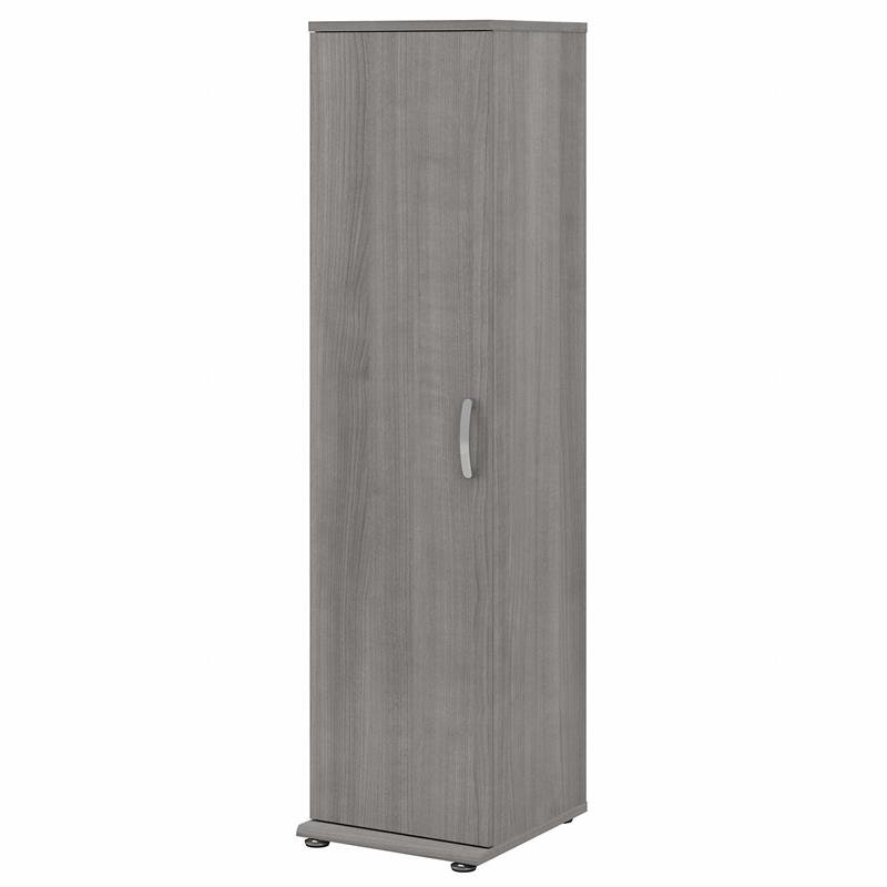 Universal Tall Narrow Storage in Platinum Gray Engineered